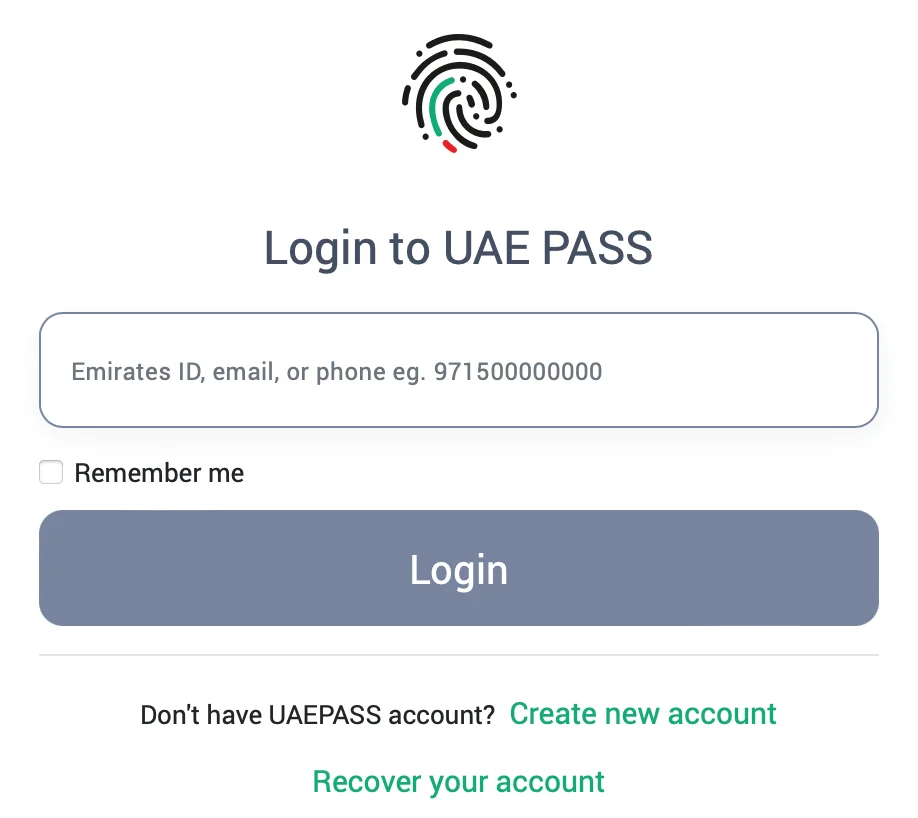 Login UAE Pass